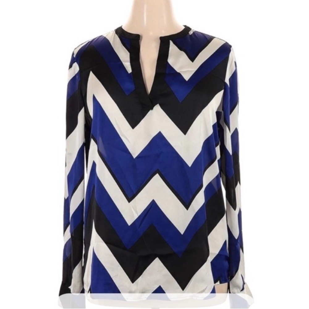 Ralph Lauren black, white, and blue chevron long sleeve -Large Size 1X